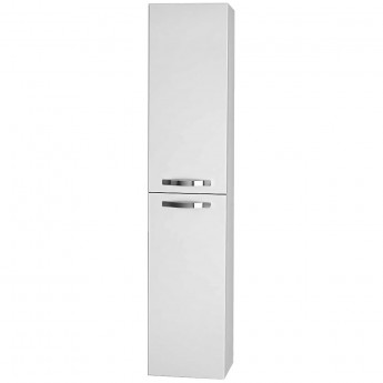 Пенал DREJA ALMI, 35 см, подвесной/напольный, универсальный, 2 дверцы, 4 стеклянные полки, белый глянец