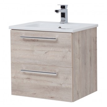 Тумба DREJA GIO, 60 см, подвесная, 2 ящика, дуб кантри