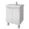 Тумба DREJA Q PLUS (D), 55 см, подвесная/напольная, 2 дверцы, с опорами, белый глянец 99.1008